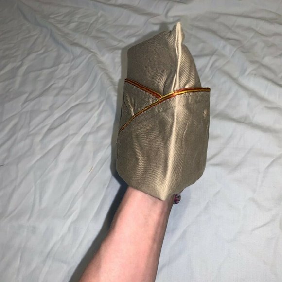 1952 KOREAN WAR ARMY sz7 3/8 GARRISON COVER CAP TRANSPORTATION PIPING KD 01028 - Picture 3 of 10